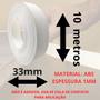 Imagem de Fita de Borda Abs Para Mdf Branco Tx Fosco 33mm x 1mm x 10m Moveis Acabamento Revestimento Resistente