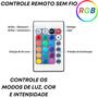 Imagem de Fita De Led RGB Sequencial Perfil De Led Embutido + Fonte + Controle Cores Prova D'água