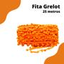 Imagem de Fita Grelot Pompom Laranja 20mm - Com 25 Metros - BRX