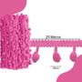 Imagem de Fita Grelot Pompom Rosa Chiclete 20mm - Com 25 Metros - BRX