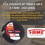 Imagem de Fita isolante de 19mm x 5m x 0,13mm uso geral - fame