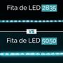 Imagem de Fita LED 5050 5 metros IP65 3000k  Decorar Quarto Perfil Slim Silicone decorar Quarto Cabeceira Painel TV Escada Luz Fio Automotiva Residencial