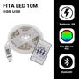 Imagem de Fita Led Pisca Rgb Aplicativo Inteligente 10m Usb + Controle