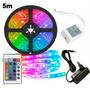 Imagem de Fita Led Rgb 5m Flexível Decoração Colorida C/Controle