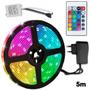 Imagem de Fita Led Rgb 5m Luz Neon Multicores Controle Digital Fonte