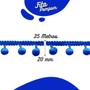 Imagem de Fita Pompom Azul Royal 20mm Rolo Com 25 Metros - Nybc
