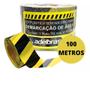 Imagem de Fita Proibido Passar Zebrada Amarela E Preta 70mm x 100m