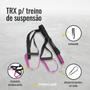 Imagem de Fita Trx Duplo Treino Suspenso Funcional Cross Training Rosa Feminino treinamento Suspensão Profissional