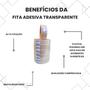 Imagem de Fitas adesivas transparentes 24mm x 50m kit 24 rolos