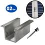 Imagem de Fixador Grampo Intermediário Middle Clamp Tipo U Placa Painel Solar Alumínio e Inox  Perfil Master  Kit 02 Un