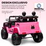 Imagem de FJ Cruiser Carrinho elétrico Rosa de 12 V para crianças brinquedo com controle remoto com suspensão de molas luzes de LED