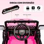 Imagem de FJ Cruiser Carrinho elétrico Rosa de 12 V para crianças brinquedo com controle remoto com suspensão de molas luzes de LED