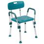 Imagem de Flash Furniture HERCULES Series 300 Lb. Capacidade ajustável Teal Bath & Shower Chair com Quick Release Back & Arms