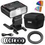 Imagem de Flash Macro Godox Mf12 Ttl Universal + Kit Anel Adaptador Para Lentes