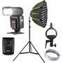 Imagem de Flash Speedlite Universal Godox Octabox 45cm Grid Com Rádio Flash + Tripé