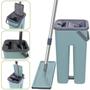Imagem de Flat Mop Limp Com balde Esfregão Rodo Mágico Com Refil Extra