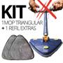 Imagem de Flet Mop Triangular Limpeza Esfregão Giratório com 2 Refil