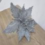 Imagem de Flor artificial poinsétia prata