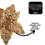 Imagem de Flor Bico de Papagaio Pick Natal Veludo Arabescos Glitter Dourado 28cm - Magizi