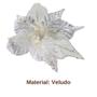 Imagem de Flor de Natal Veludo Branco com Glitter Enfeite para Árvore