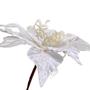 Imagem de Flor de Natal Veludo Branco com Glitter Enfeite para Árvore