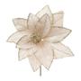 Imagem de Flor natali na decorativa poinsetia com glitter nude 20cm