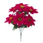 Imagem de Flores artificiais Alupssuc Poinsettia 43 cm com 7 cabeças x6 vermelhas