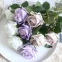 Imagem de Flores Artificiais De Rosa De Seda, 5 Peças, Buquê De Ramos Longos Para Casamento, Decoração De