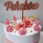 Imagem de Flores de papel rosas para decoração e topo de bolo em várias cores - KIT 6 UNID
