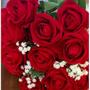 Imagem de Flores para Buquê 10 Rosas De Veludo Vermelhas Médias Artificiais ou Decoração Flores Artificial Decoração