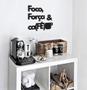 Imagem de Foco Força & Café Fé 40X40Cm Lettering  Madeira Mdf Parede