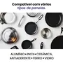 Imagem de Fogão 2 Bocas Elétrico Portátil 2000W Potência 127 220V, Design Moderno em Inox, Controles Independentes, Superfície de Fácil Limpeza
