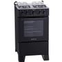 Imagem de Fogão 4 Bocas Atlas Mônaco Plus Preto com Mesa Inox - Bivolt