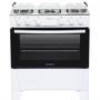 Fogão 5 Bocas Atlas Mônaco Plus Branco com Mesa Inox Bivolt Imagem de Fogão 5 Bocas Atlas Mônaco Plus Branco com Mesa Inox Bivolt