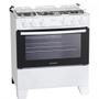 Fogão 5 Bocas Atlas Mônaco Plus Branco com Mesa Inox Bivolt Imagem de Fogão 5 Bocas Atlas Mônaco Plus Branco com Mesa Inox Bivolt