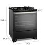 Imagem de Fogão 5 bocas Electrolux Preto Experience Mesa de Vidro, PerfectCook e VaporBake (FE5GP)