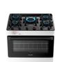 Imagem de Fogão a Gás Mesa de Vidro Forno 84L Limpa Fácil e Acendimento Automático Esmaltec IDEAL Top Glass T5VAB Cor Branco 5 bocas Bivolt