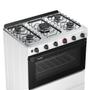 Imagem de Fogão a Gás Mesa Inox Super Chama Forno 84L Limpa Fácil e Acendimento Automático IDEAL Super F5IAB Cor Branco 5 bocas Bivolt
