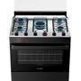 Imagem de Fogão a Gás Mesa Inox Super Chama Tampa de Vidro Forno 84L Limpa Fácil e Acendimento Automático IDEAL Top T5IAP Cor Preto 5 bocas Bivolt