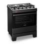 Imagem de Fogão a Gás Mesa Inox Super Chama Tampa de Vidro Forno 84L Limpa Fácil e Acendimento Automático IDEAL Top T5IAP Cor Preto 5 bocas Bivolt