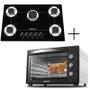 Imagem de Fogão Cooktop 5 Bocas Preto + Forno De Eletrico 48 Plus