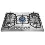 Imagem de Fogão Cooktop à Gás 5 Bocas Triplachama Trempe de Ferro Fundido Mesa Inox Bivolt GF75X Electrolux - Mais Praticidade e Segurança nos seus Preparos