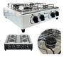 Imagem de Fogão Cooktop Asiatico A Gás Em Inox 4 Bocas Braslar