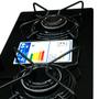 Imagem de Fogão Cooktop de Mesa Portátil a Gás 2 Bocas Ultra Chama Vidro Temperado Clarice