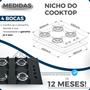 Imagem de Fogão Cooktop Gás 4 Bocas Ultra Chama 127v/220v Preto