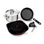 Fogao cooktop tramontina induçao guru 127v + frigideira de aluminio 24cm sem tampa + caçarola inox 20cm Imagem de Fogao cooktop tramontina induçao guru 127v + frigideira de aluminio 24cm sem tampa + caçarola inox 20cm