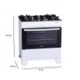 Imagem de Fogão de Chão Piso À Gás 5 Bocas Acendimento Automático Forno Cozinha Moderna Atlas Branco