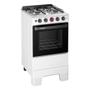 Imagem de Fogão de Piso 4 Bocas Esmaltec F4IAB Ideal Super  Mesa em Aço Inox, Acendimento Automático, Branco, Bivolt