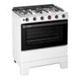 Imagem de Fogão de Piso 5 Bocas Esmaltec F5IAB Ideal Super  Mesa em Aço Inox, Acendimento Automático, Branco, Bivolt