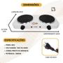 Imagem de Fogão Fogareiro Portátil Elétrico 2.000W Cooktop 2 Bocas Disco Camping Acampamento - 110 ou 220v